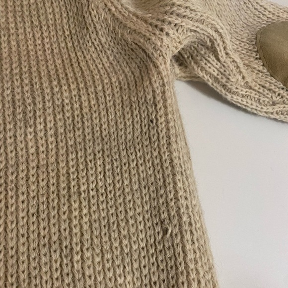 Vintage James Pringle Pure British Wool Sweater Suede Elbow & Shoulder Patch L - Picture 14 of 14